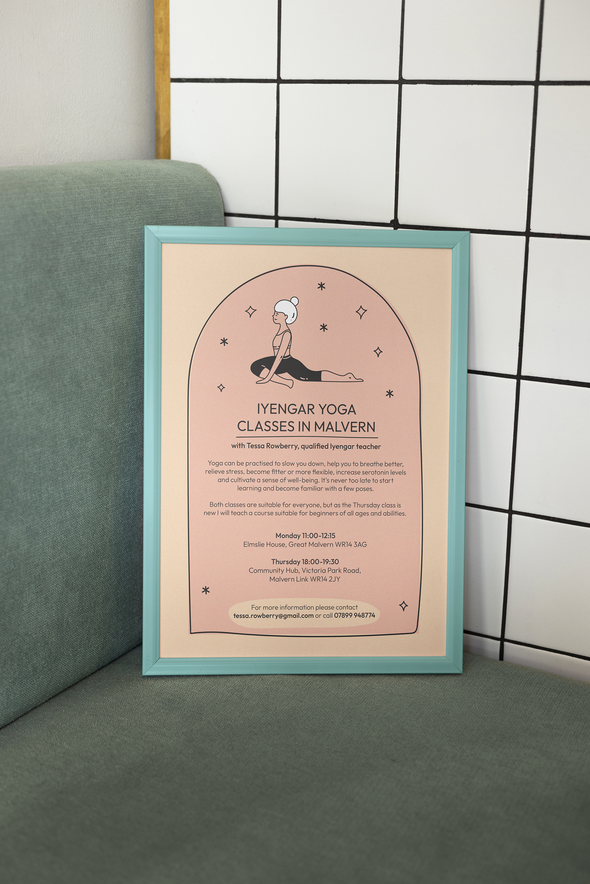 Yoga postcard, graphic design