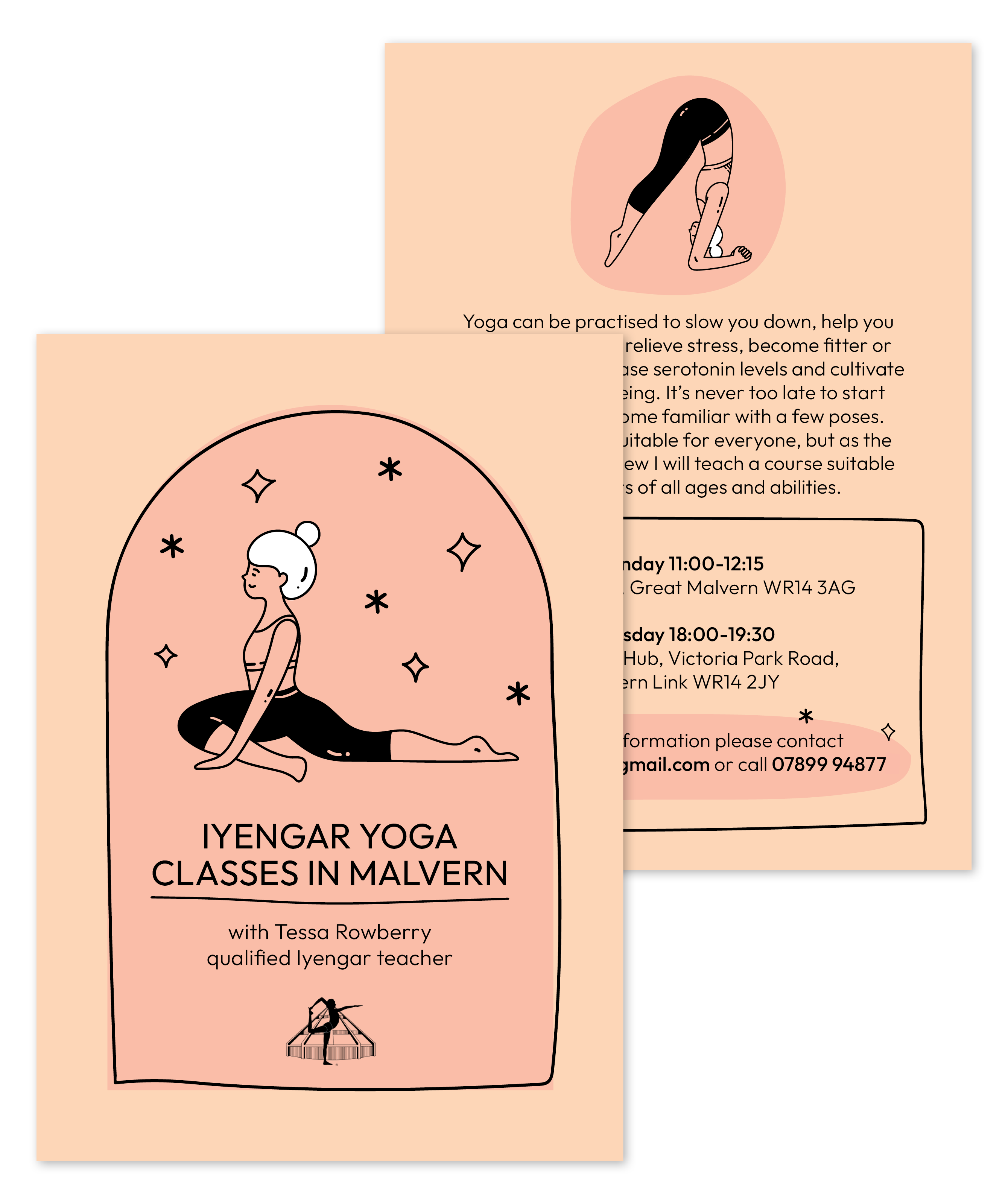 Yoga postcard, graphic design