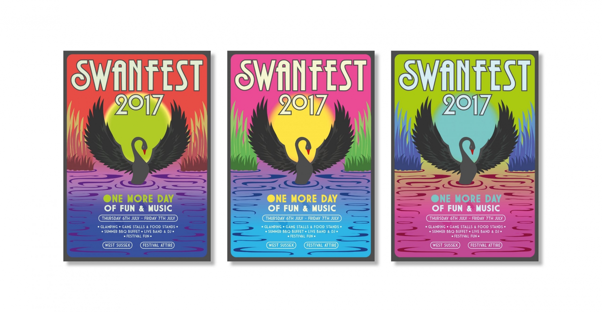 Swanfest, Posters, Graphic Design