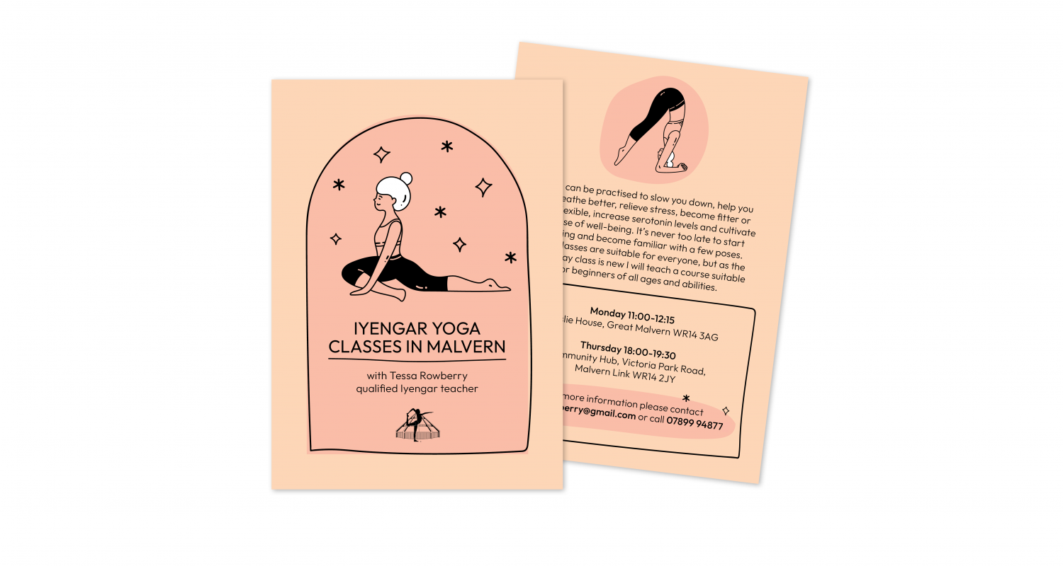 Yoga postcard, graphic design